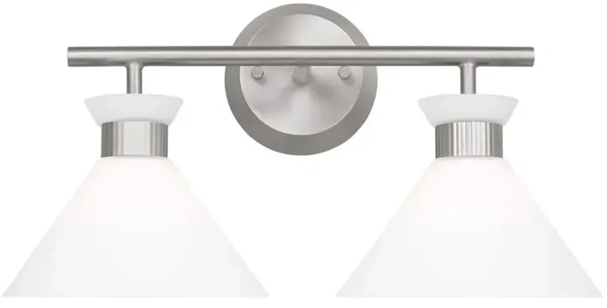 Visual Comfort - Belcarra Modern 2-Light Bath Vanity Wall Sconce - Silver