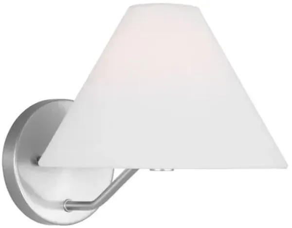Visual Comfort - Burke Transitional 1-Light Dimmable Bath Vanity Wall Sconce - Silver