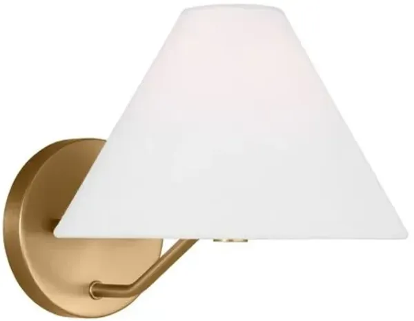 Visual Comfort - Burke Transitional 1-Light Dimmable Bath Vanity Wall Sconce - Gold
