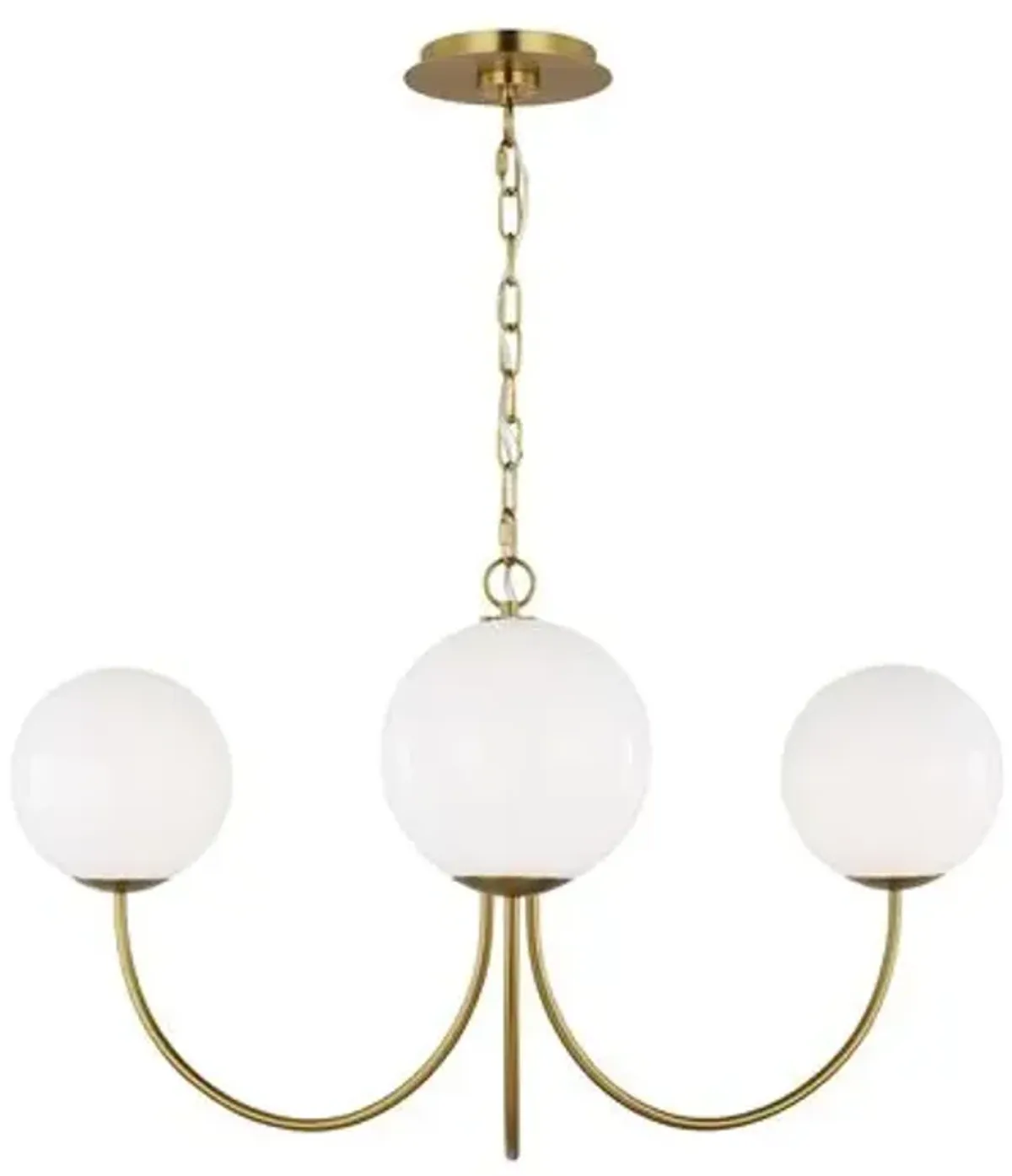 Visual Comfort - Noemie 3-Light Globe Medium Chandelier - Burnished Brass - Gold