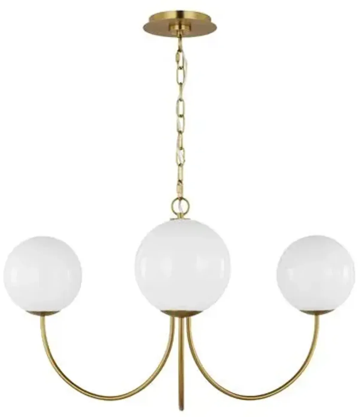 Visual Comfort - Noemie 3-Light Globe Medium Chandelier - Burnished Brass - Gold