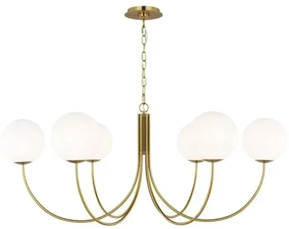 Visual Comfort - Noemie 6-Light Globe Extra Large Chandelier - Burnished Brass - Gold