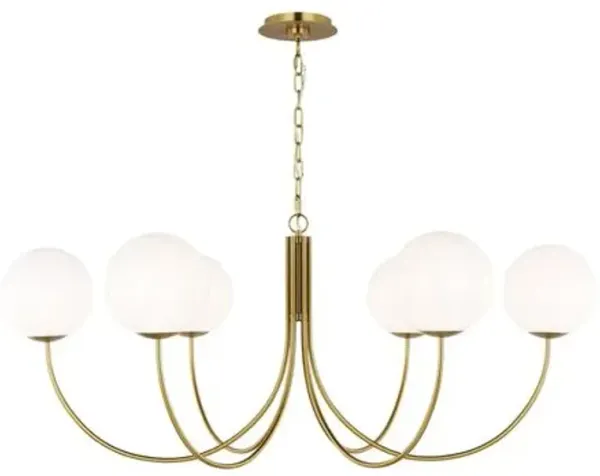 Visual Comfort - Noemie 6-Light Globe Extra Large Chandelier - Burnished Brass - Gold