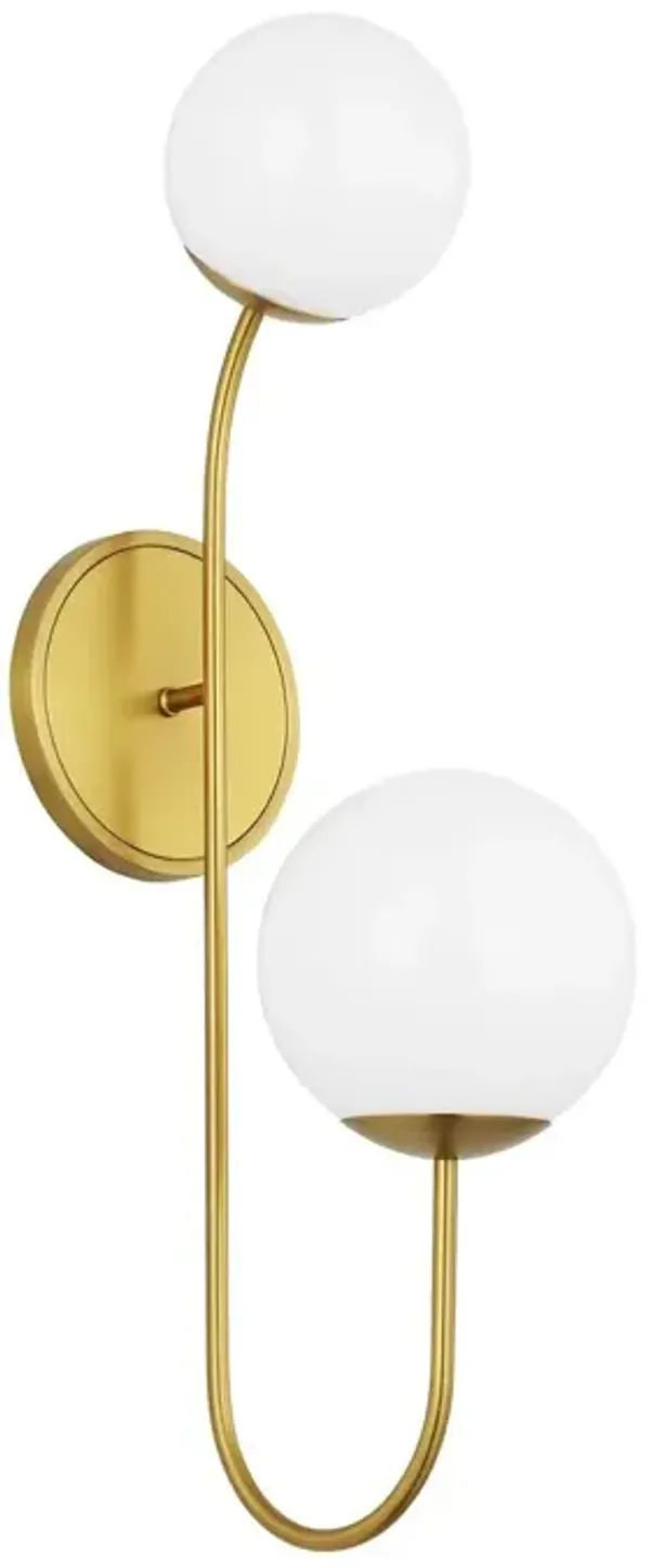 Visual Comfort - Noemie 2-Light Globe Large Sconce - Burnished Brass - Gold