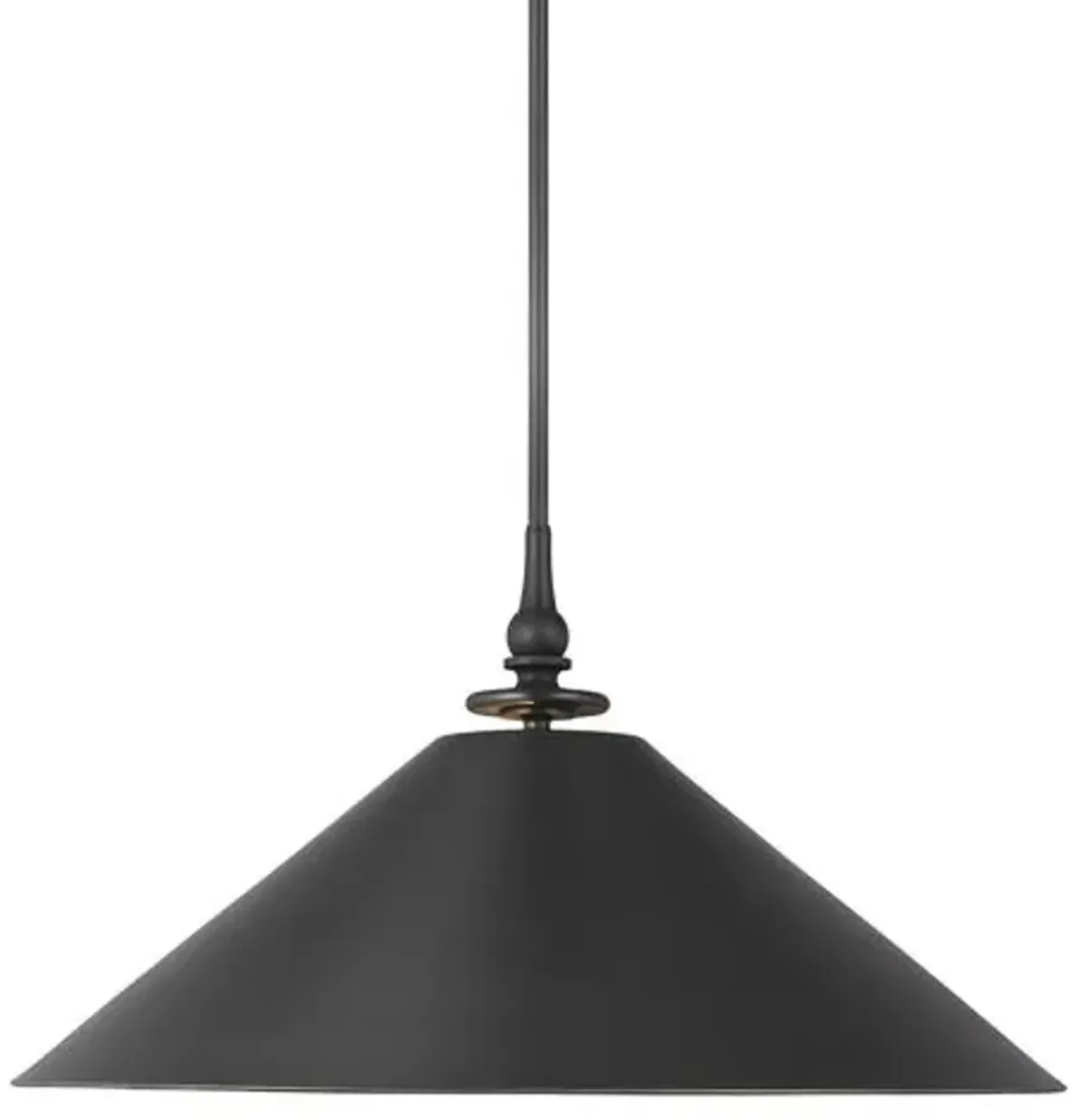 Visual Comfort - Capri Wide Pendant - Aged Iron - Black