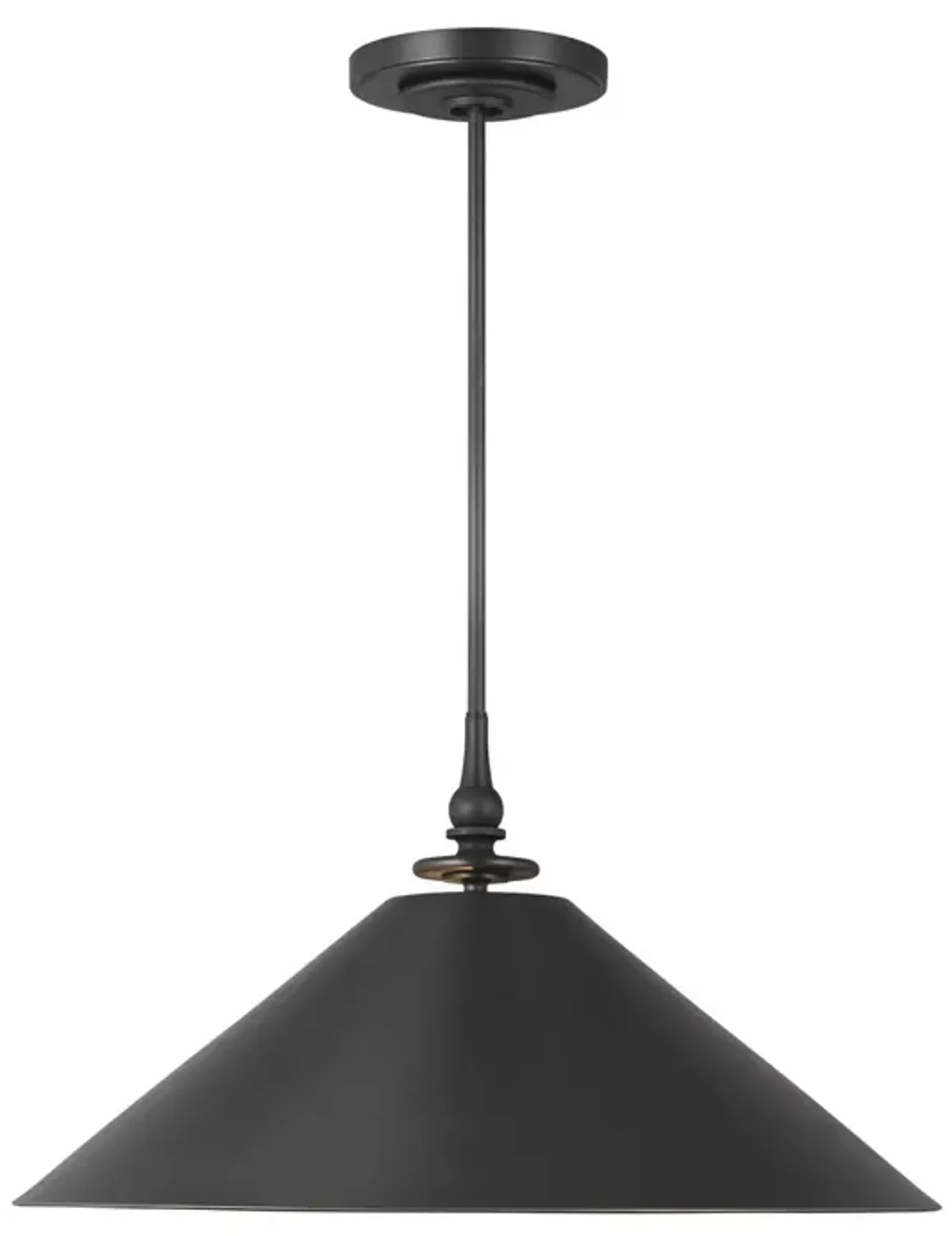 Visual Comfort - Capri Wide Pendant - Aged Iron - Black