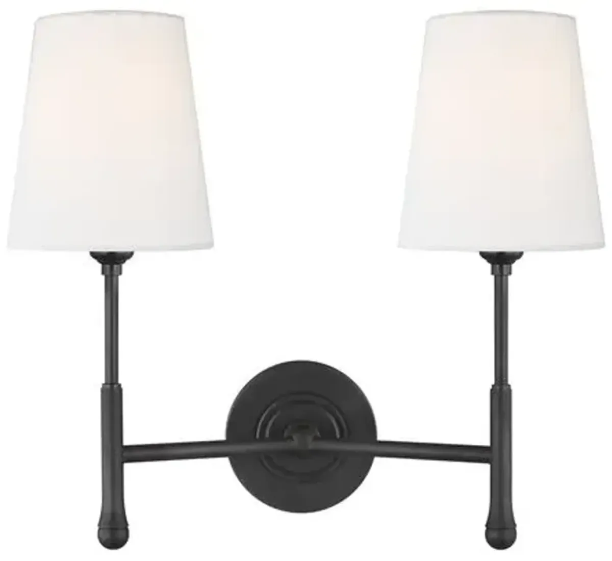 Visual Comfort - Capri Double Sconce - Aged Iron - Black