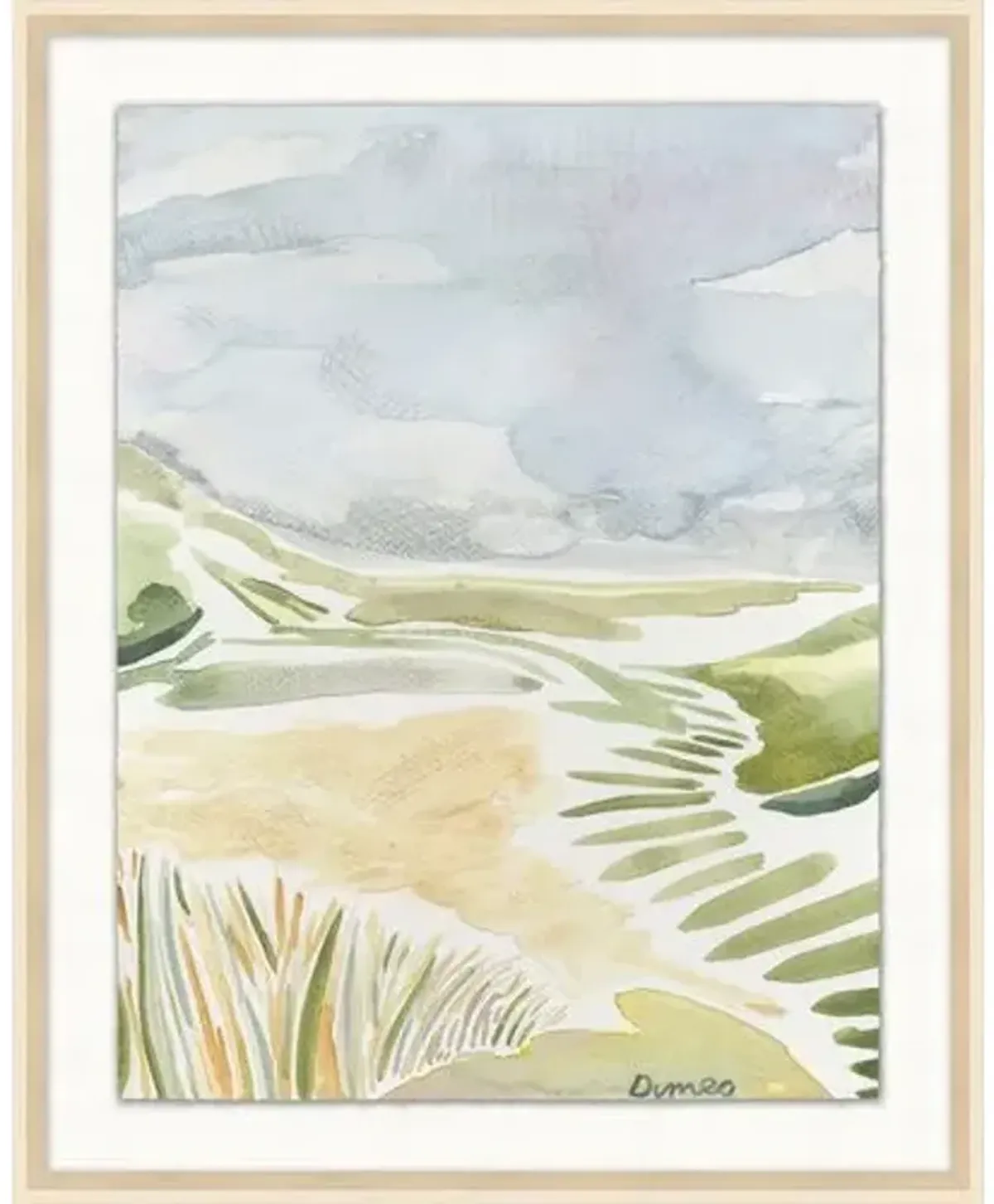 Watercolor Coast Dunes 1 - 25.25" x 31.25" - Blue