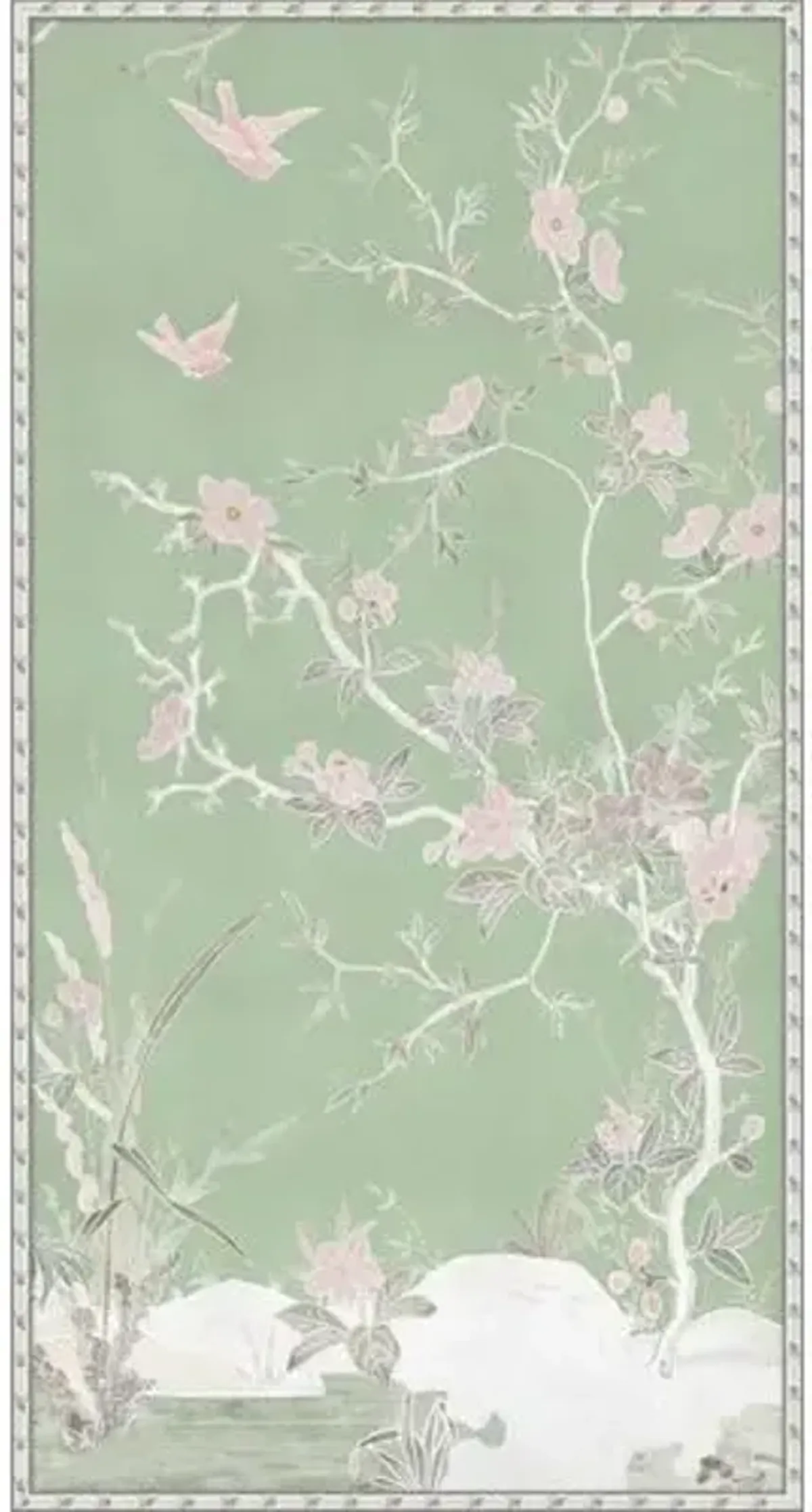Lillian August - Sage Chinoiserie 4 - 37.5" x 71.5" - Green