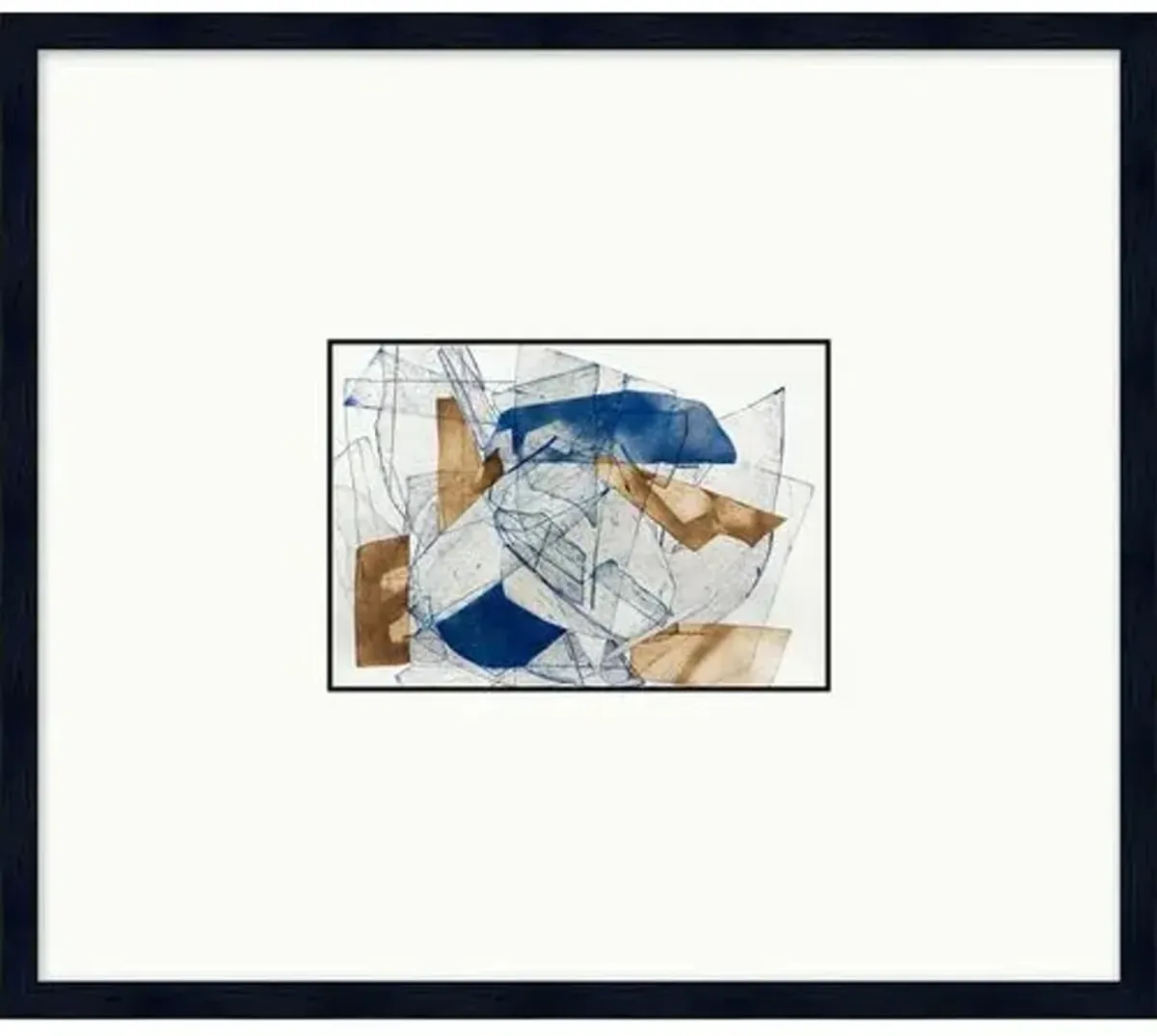 Thom Filicia - Glass Shard Etching in Brown 2 - 23" x 20" - Blue