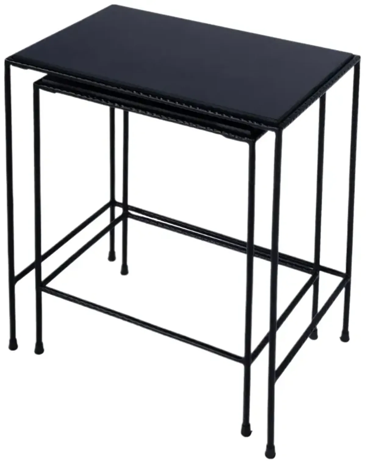 S/2 Caldera Outdoor Granite Top Nesting Tables, Black