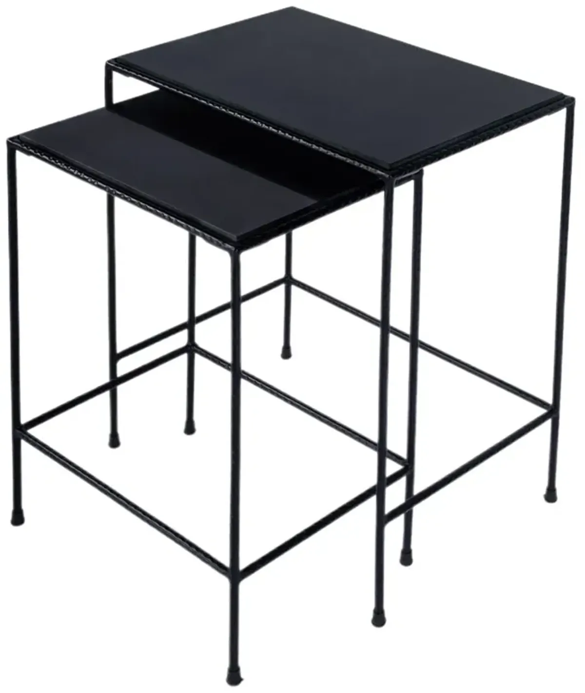 S/2 Caldera Outdoor Granite Top Nesting Tables, Black