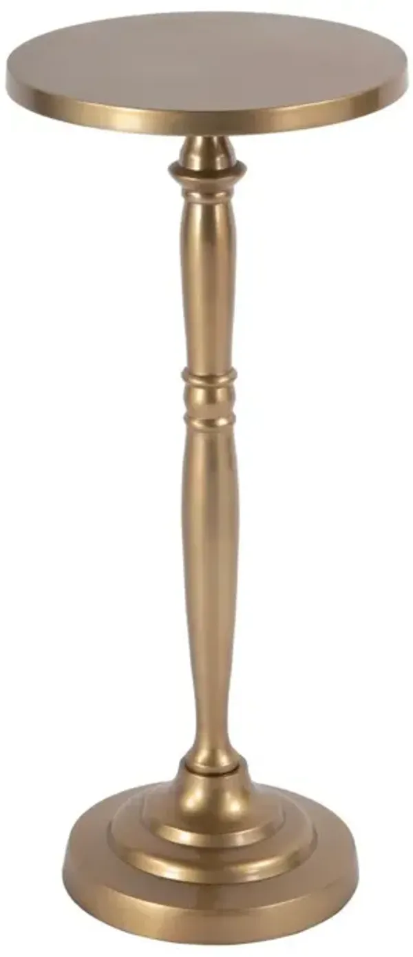 Ludlow 10" Round Side Table, Antique Gold
