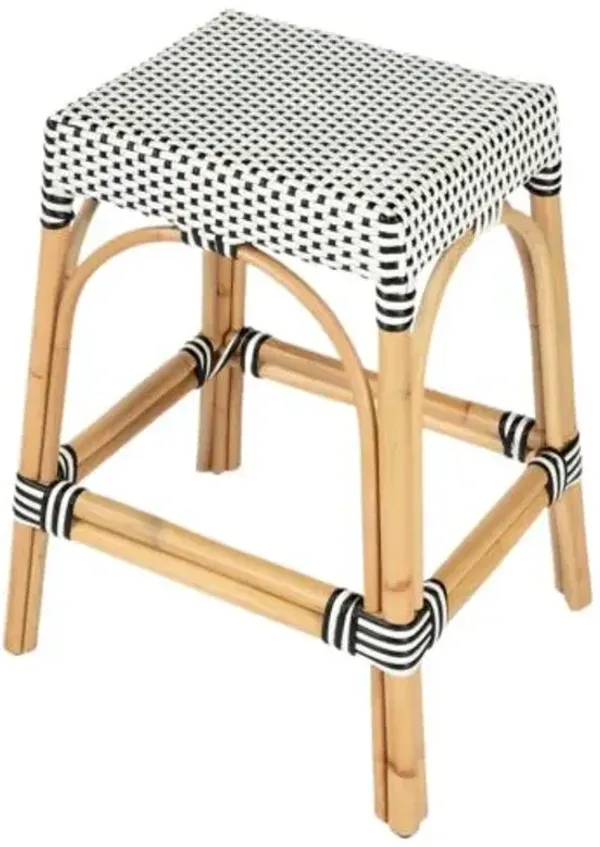 Sabrina 24.5" Rectangular Rattan Counter Stool