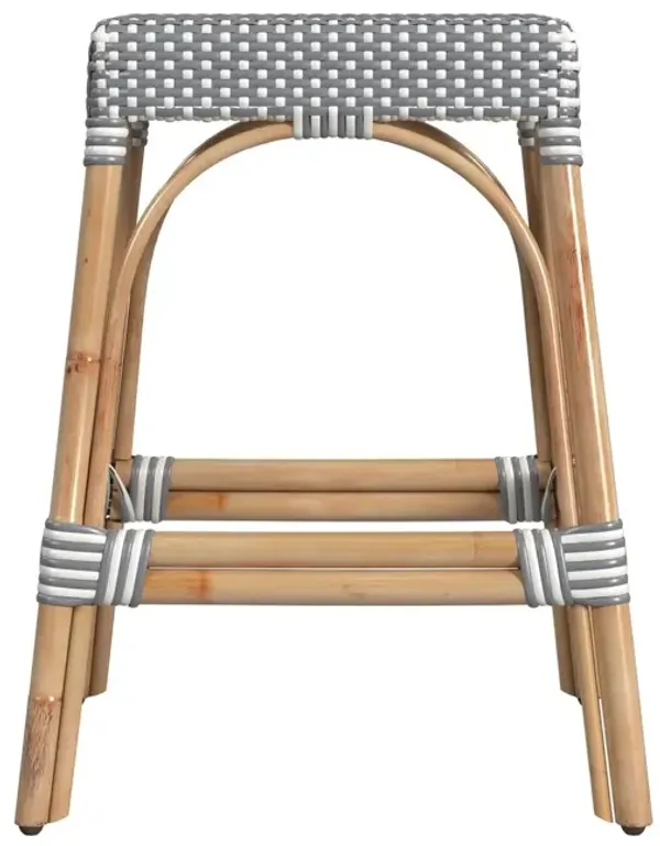 Sabrina 24.5" Rectangular Rattan Counter Stool
