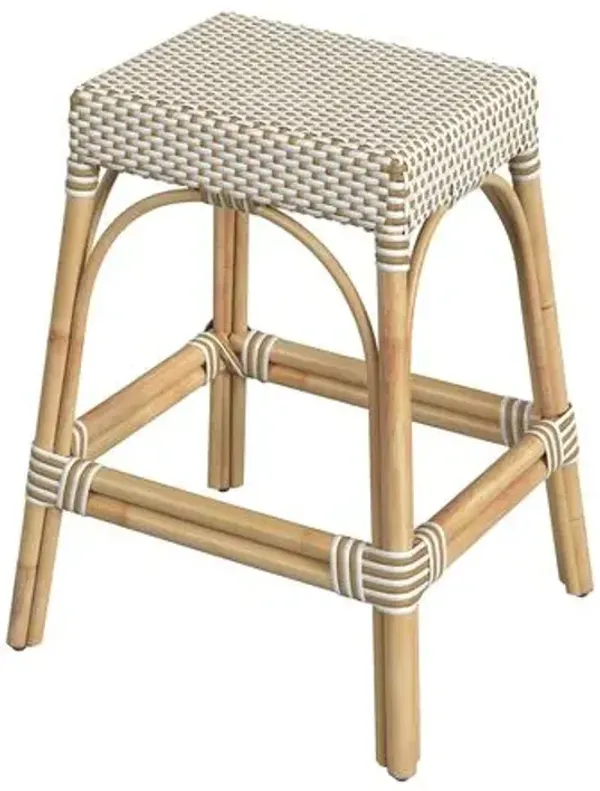 Sabrina 24.5" Rectangular Rattan Counter Stool