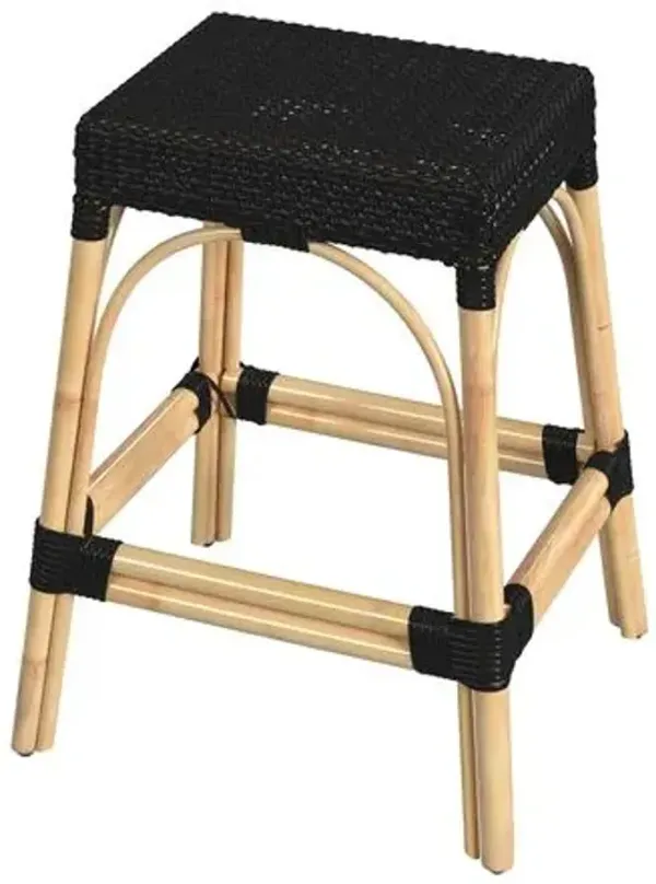Sabrina 24.5" Rectangular Rattan Counter Stool