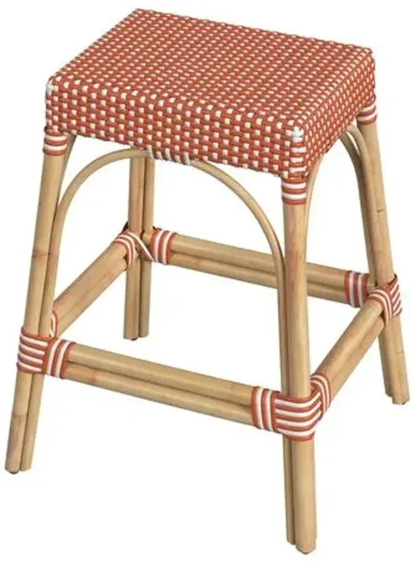 Sabrina 24.5" Rectangular Rattan Counter Stool