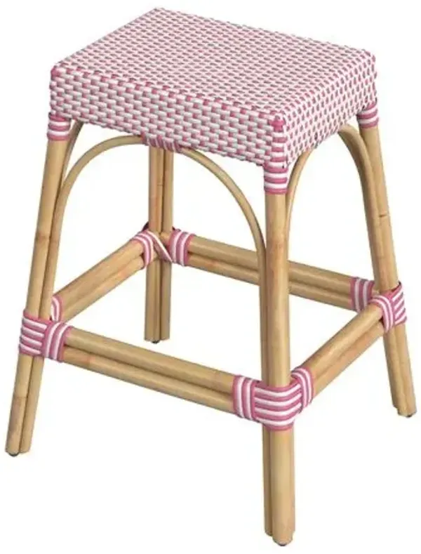 Sabrina 24.5" Rectangular Rattan Counter Stool