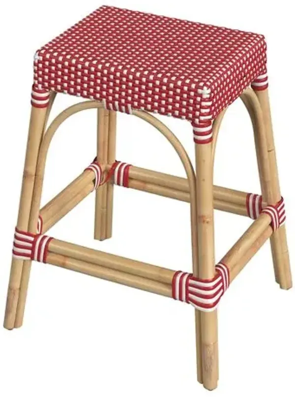 Sabrina 24.5" Rectangular Rattan Counter Stool