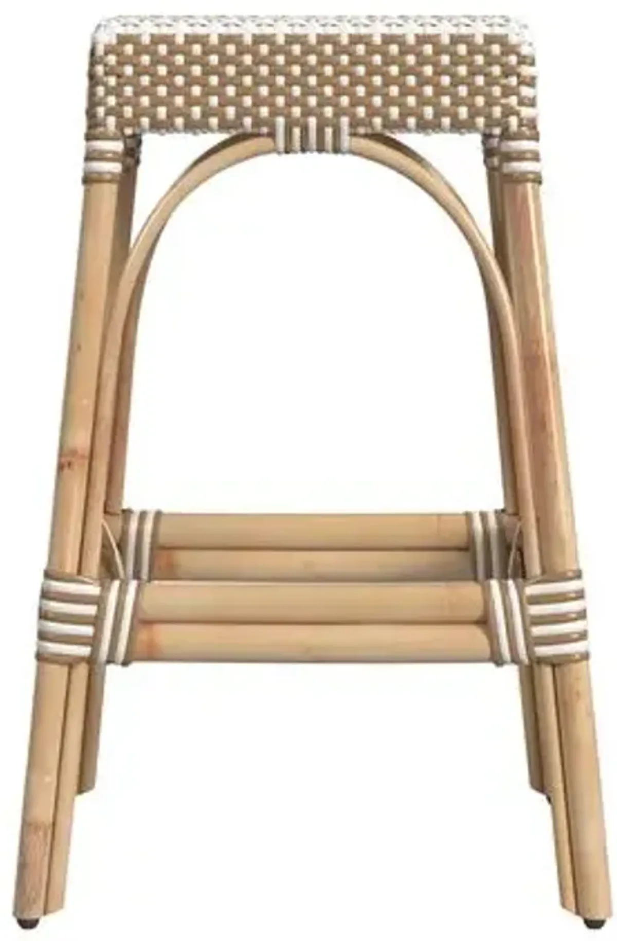 Sabrina 30" Rectangular Rattan Bar Stool - Beige