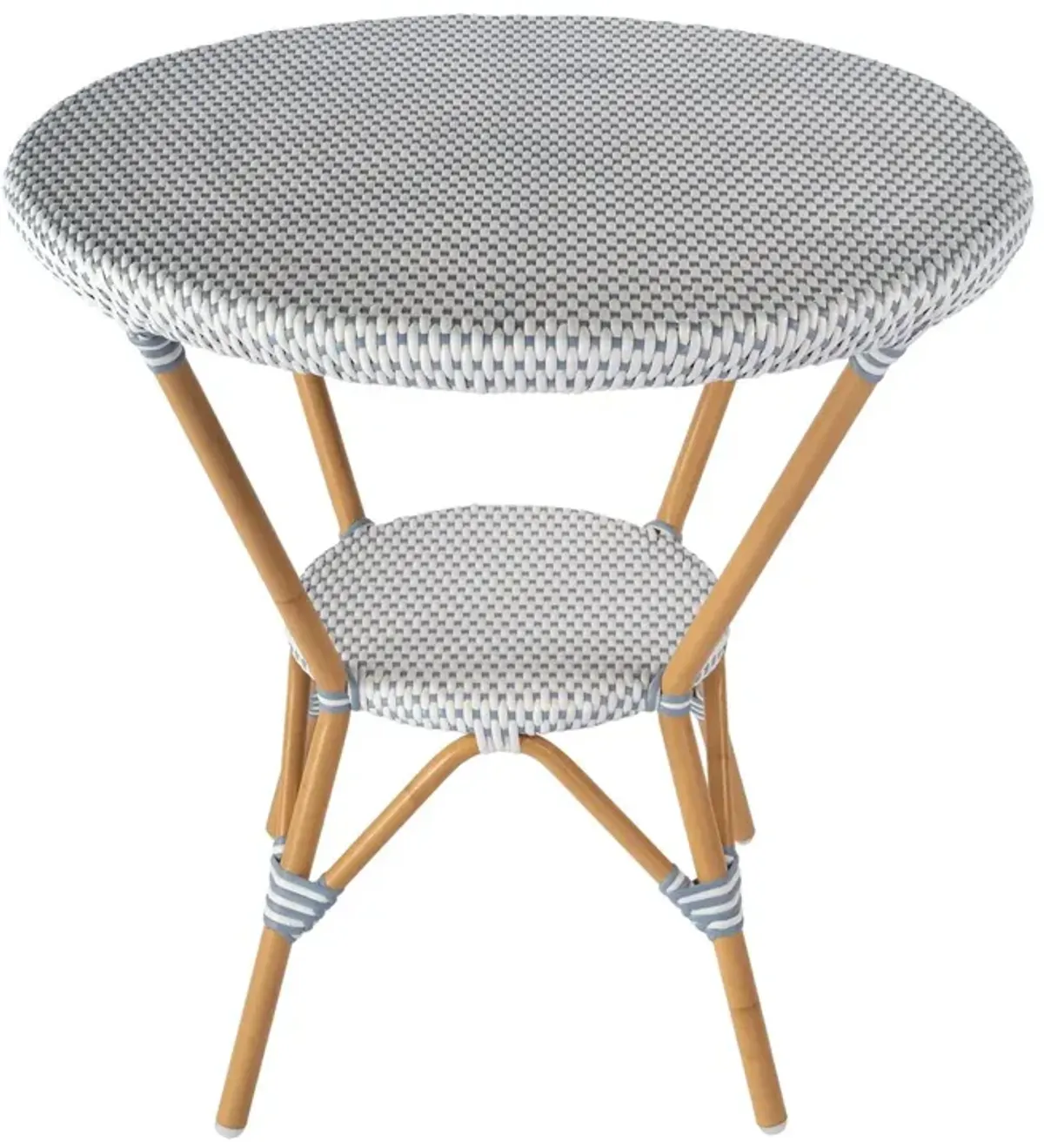 Kye Outdoor Round Rattan Bistro Table - Blue
