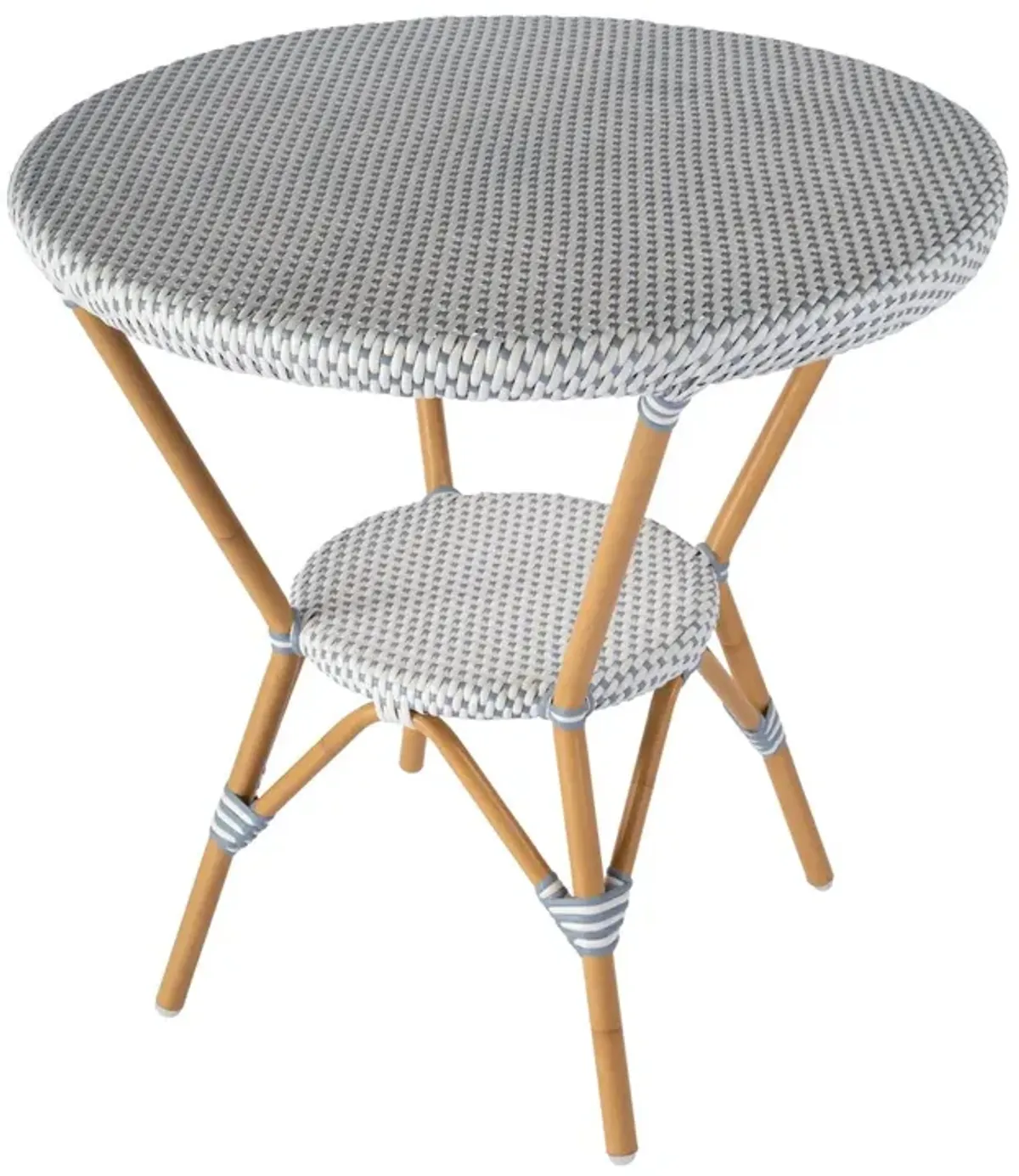 Kye Outdoor Round Rattan Bistro Table - Blue