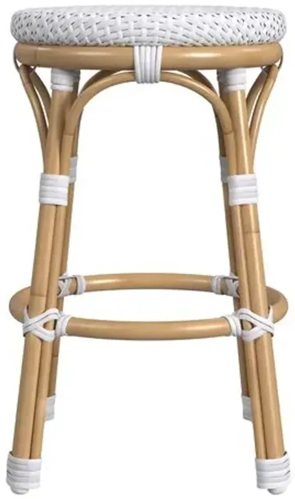 Kye 24" Outdoor Rattan Backless Counter Stool