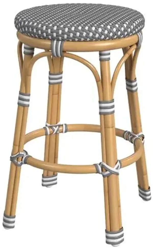 Kye 24" Outdoor Rattan Backless Counter Stool