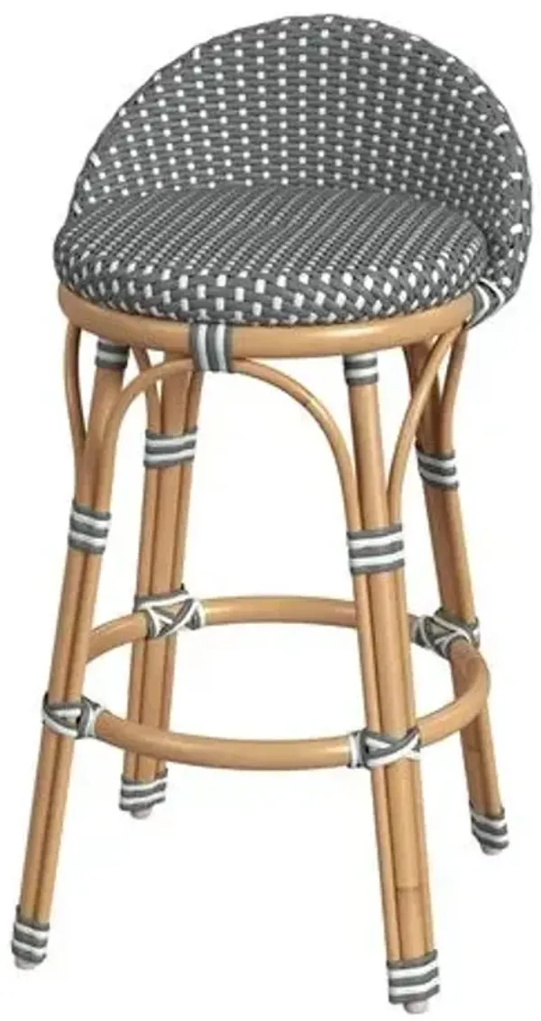 Kye 24" Rattan Outdoor Low Back Counter Stool