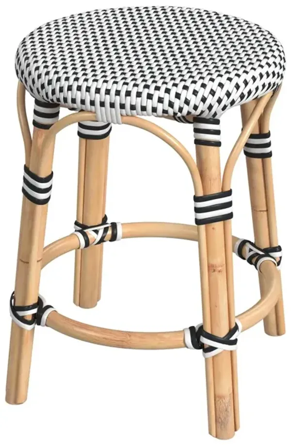 Kye 18"H Rattan Round Low Stool