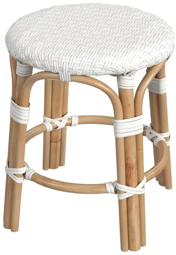 Kye 18"H Rattan Round Low Stool