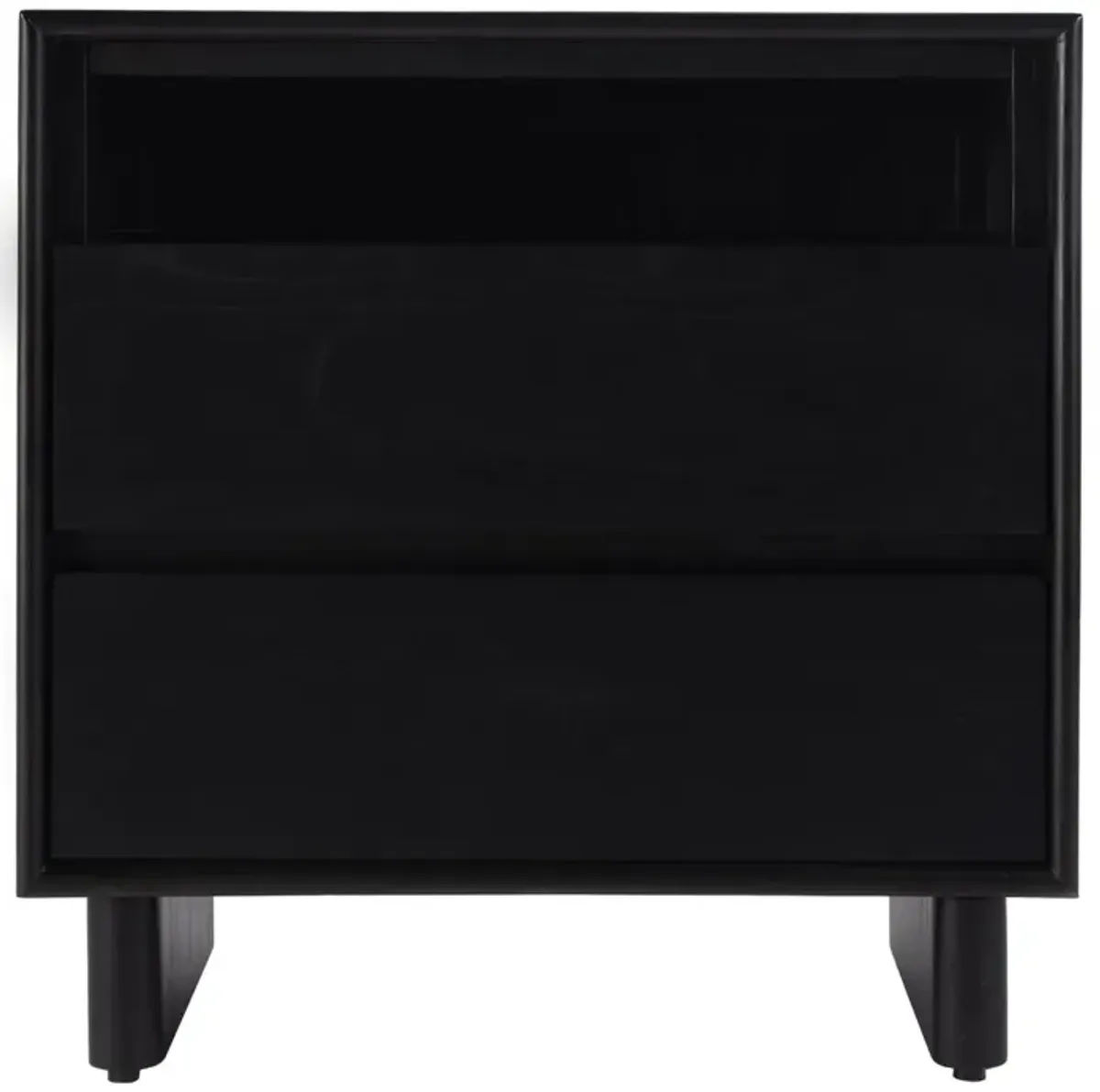 Jade Wood Panel 2-Drawer Nightstand