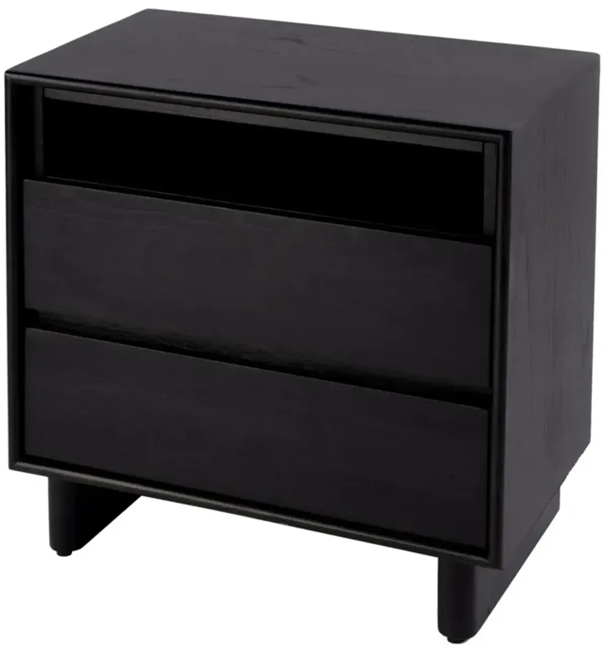 Jade Wood Panel 2-Drawer Nightstand