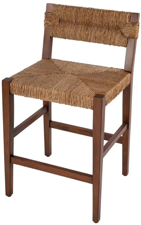 Selvine Banana Leaf Counter Stool - Natural/Mahogany