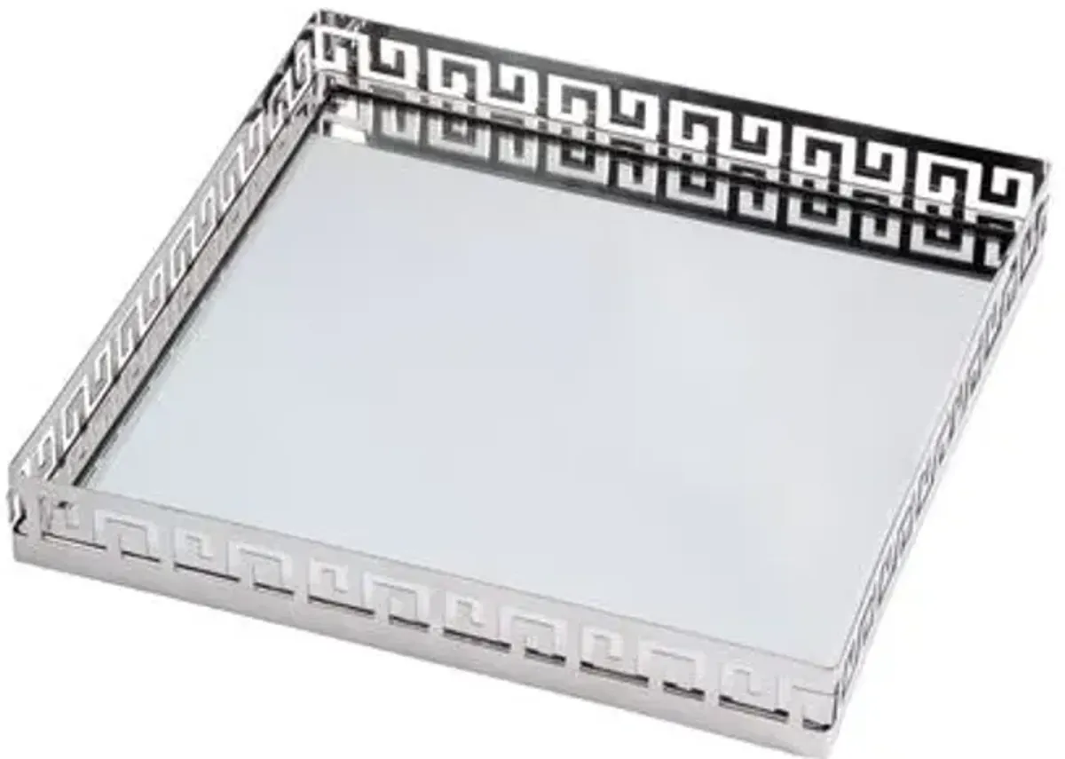 Calla Square Serving Tray - Polished Silver