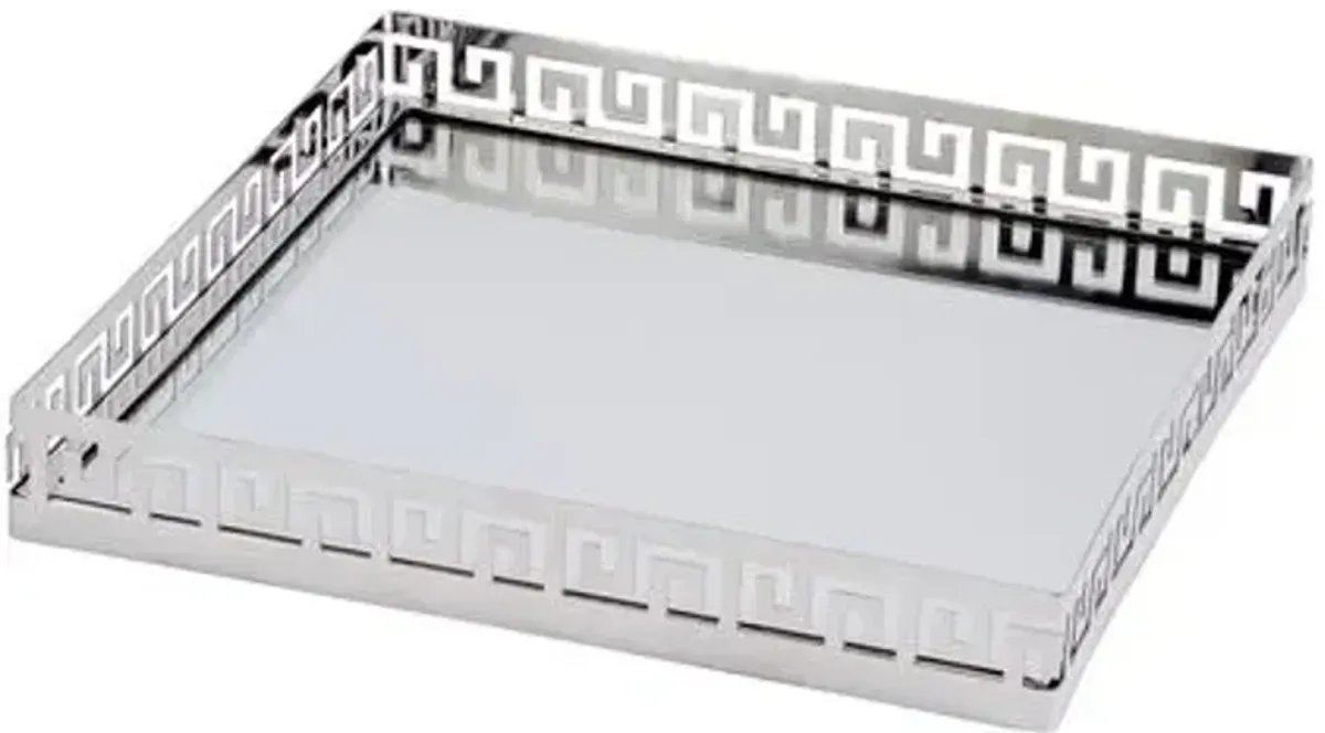 Calla Square Serving Tray - Polished Silver