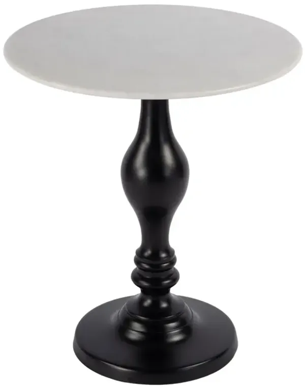 Marceau Marble Side Table, Black/White