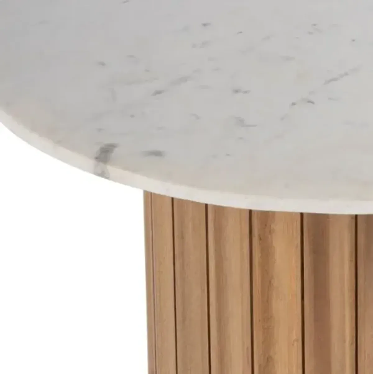 Seville Marble Side Table - White/Light Beige