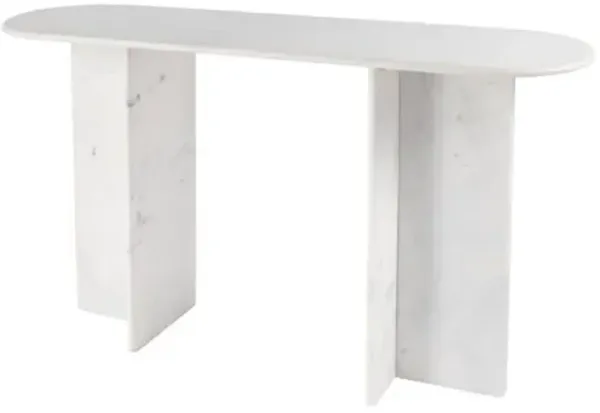 Victoria Banswara Marble Console Table - White