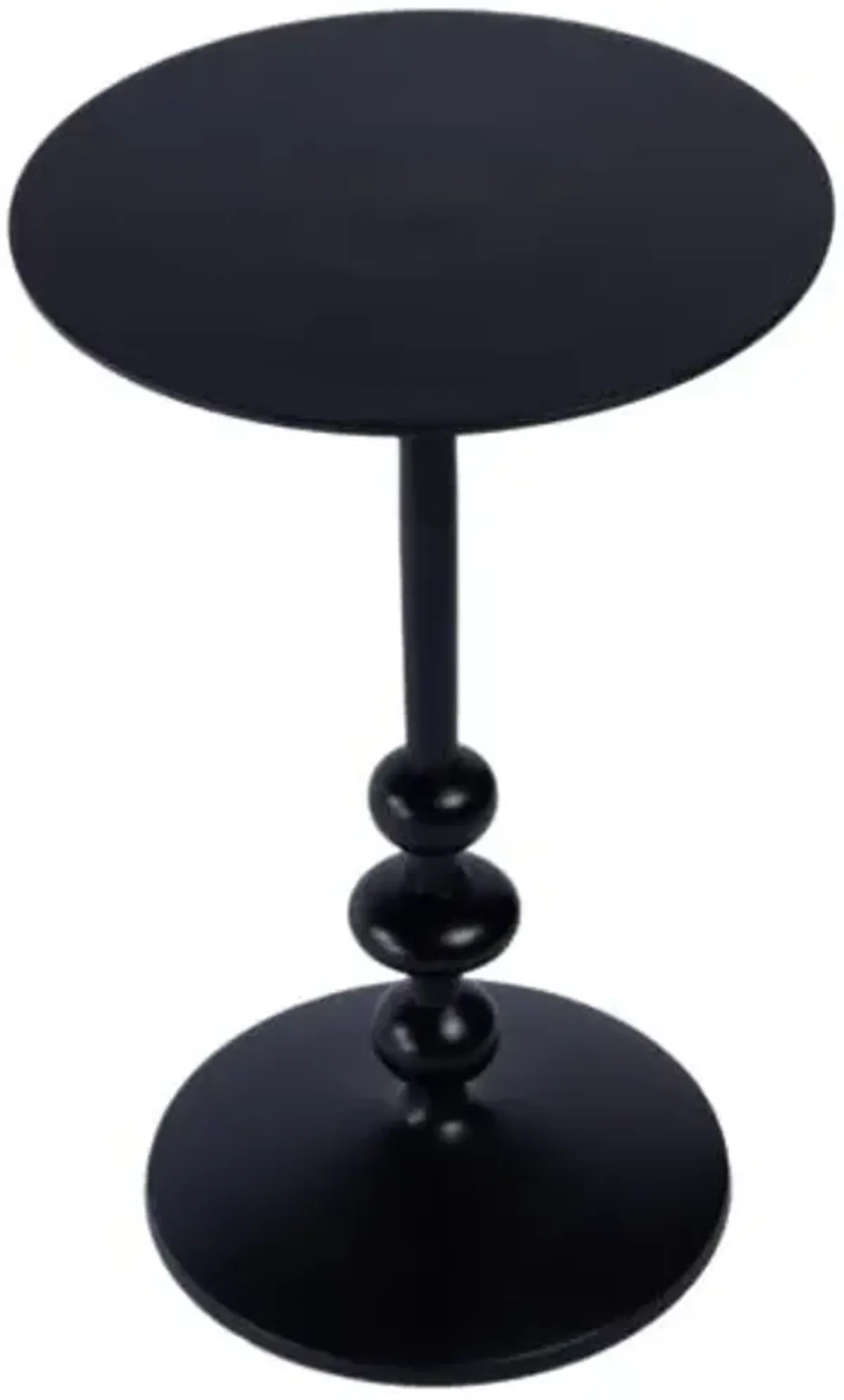 Zadie Outdoor Round Pedestal Side Table - Black