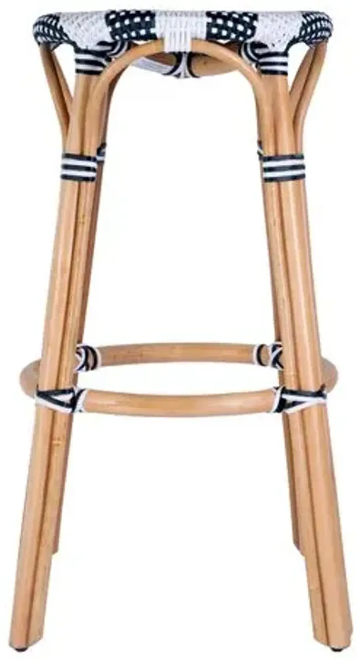 Kye 30" Round Rattan Barstool - Blue