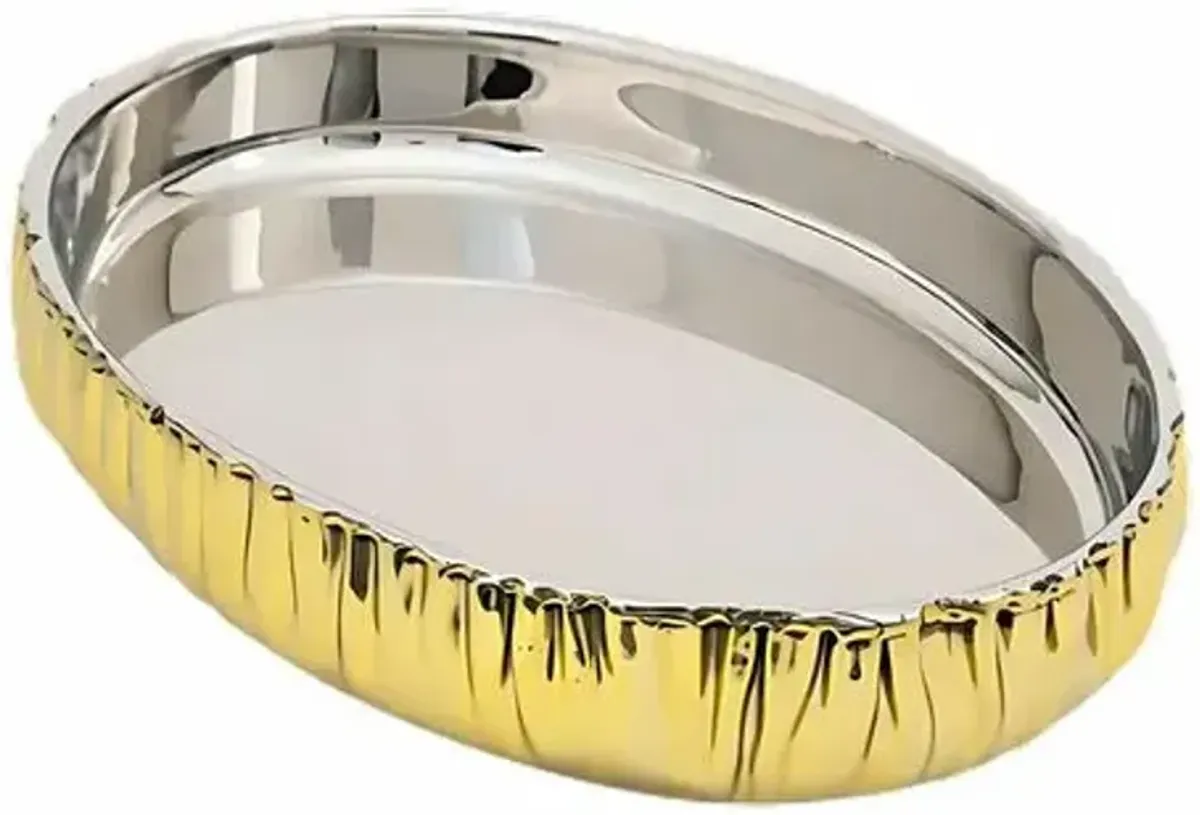 Cerro Oval Serving Bowl - Handcrafted - Gold