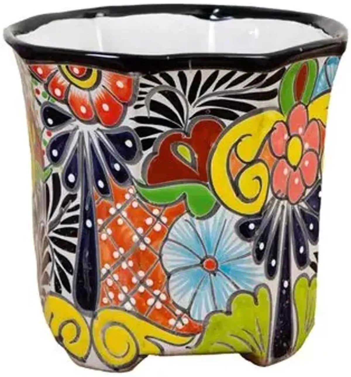 Handmade 9.5" x 10" Mexican Talavera Ceramic Plantercolor - Handcrafted - Multi - 9.5Hx10Wx10D in