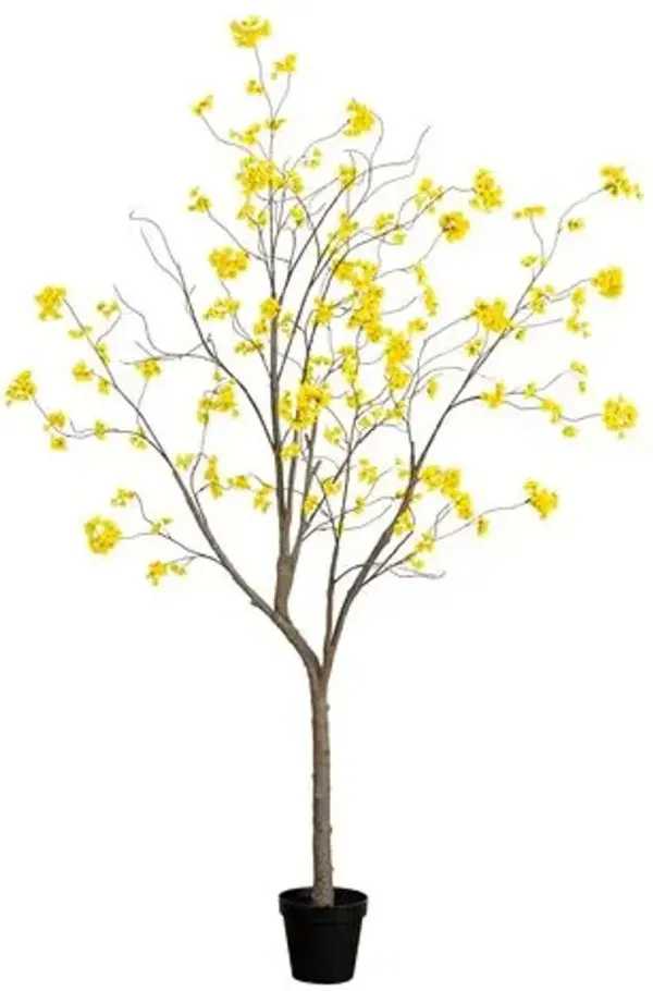 8ft Faux Bellflower Tree - Yellow