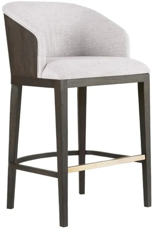 Curata Upholstered Linen Bar Stool, Midnight/Montlieu Opal