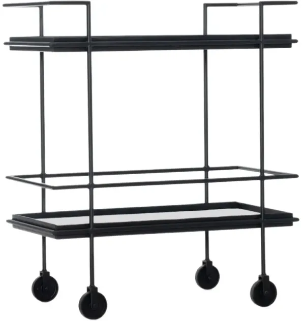 Commerce & Market Stone Inlay Bar Cart - White/Black - Hooker Furniture