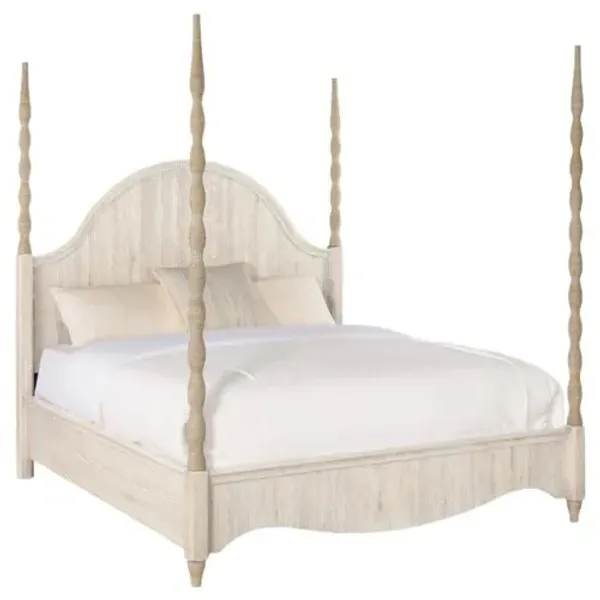 Serenity Jetty Rope-Wrapped Poster Bed - Surf - Hooker Furniture - Beige