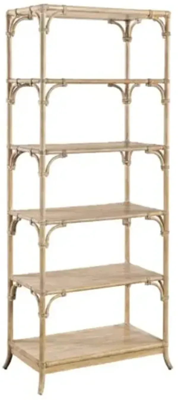 Retreat Pole Rattan Bookcase - Hooker Furniture - Beige