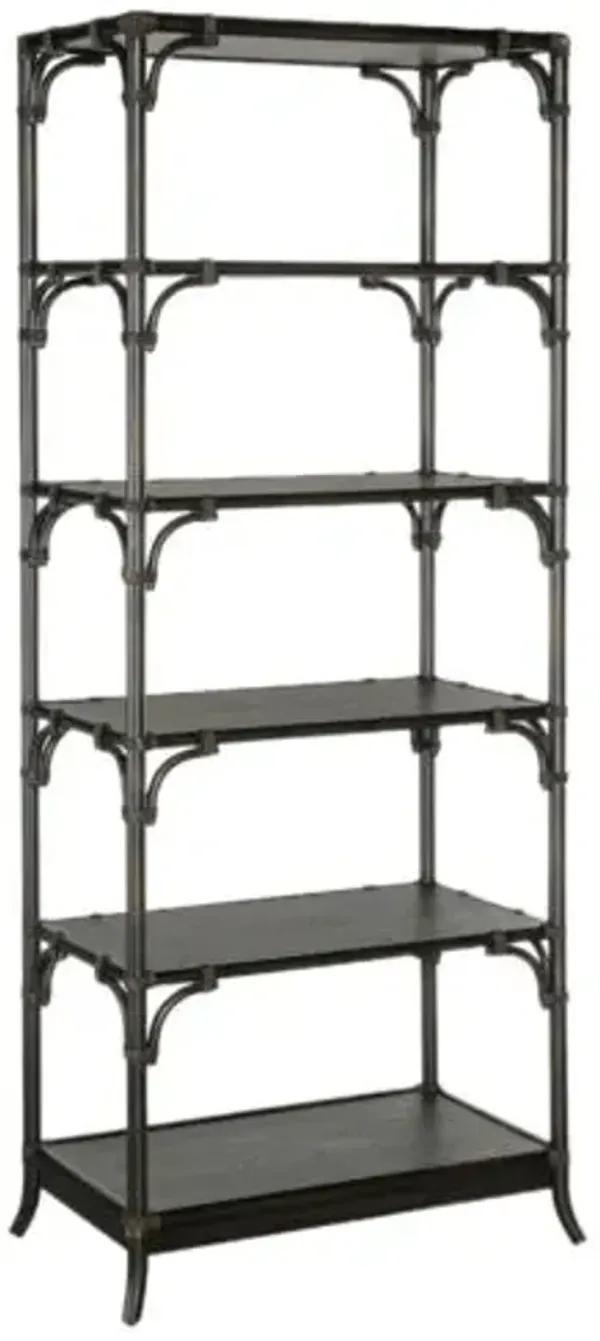 Retreat Pole Rattan Bookcase - Hooker Furniture - Black